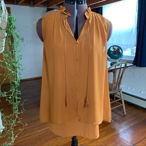 2 Piece Pink Rose Sleeveless “Buttoned” Blouse Set